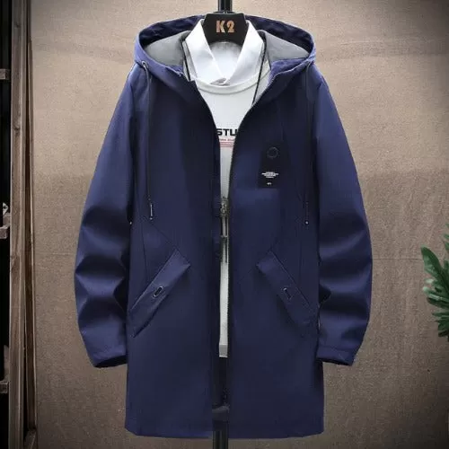 Casual Men's Hooded Long Coat Jacket