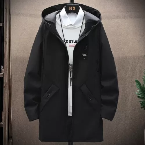 Casual Men's Hooded Long Coat Jacket