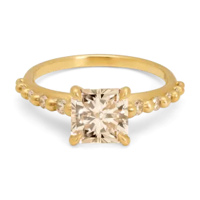 Champagne Diamond Gardenia Ring - Size 7.5 - 11375