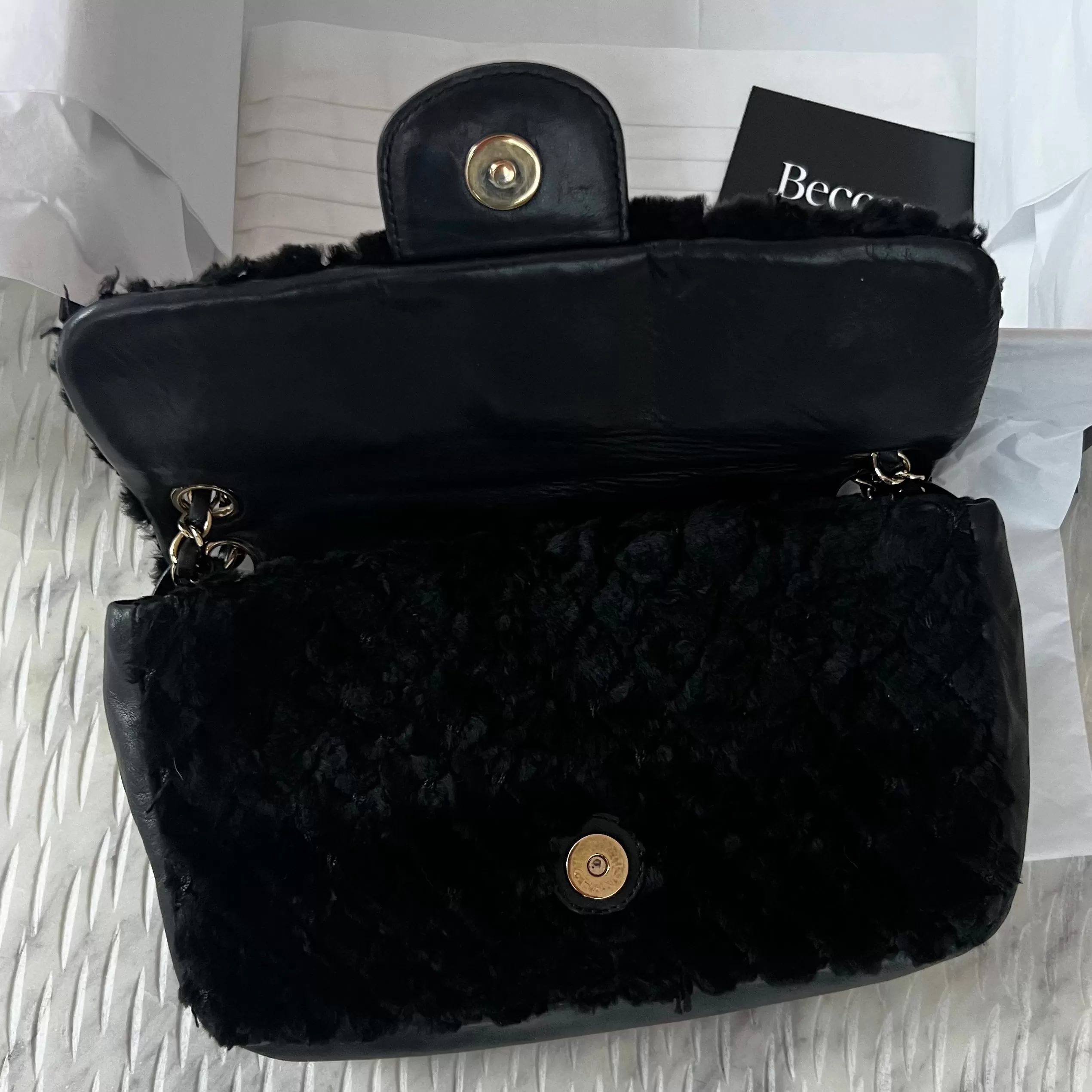 Chanel CC Rabbit Fur Flap Bag