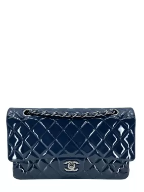 Chanel Quilted Patent Leather Classic Medium Double Flap Bag