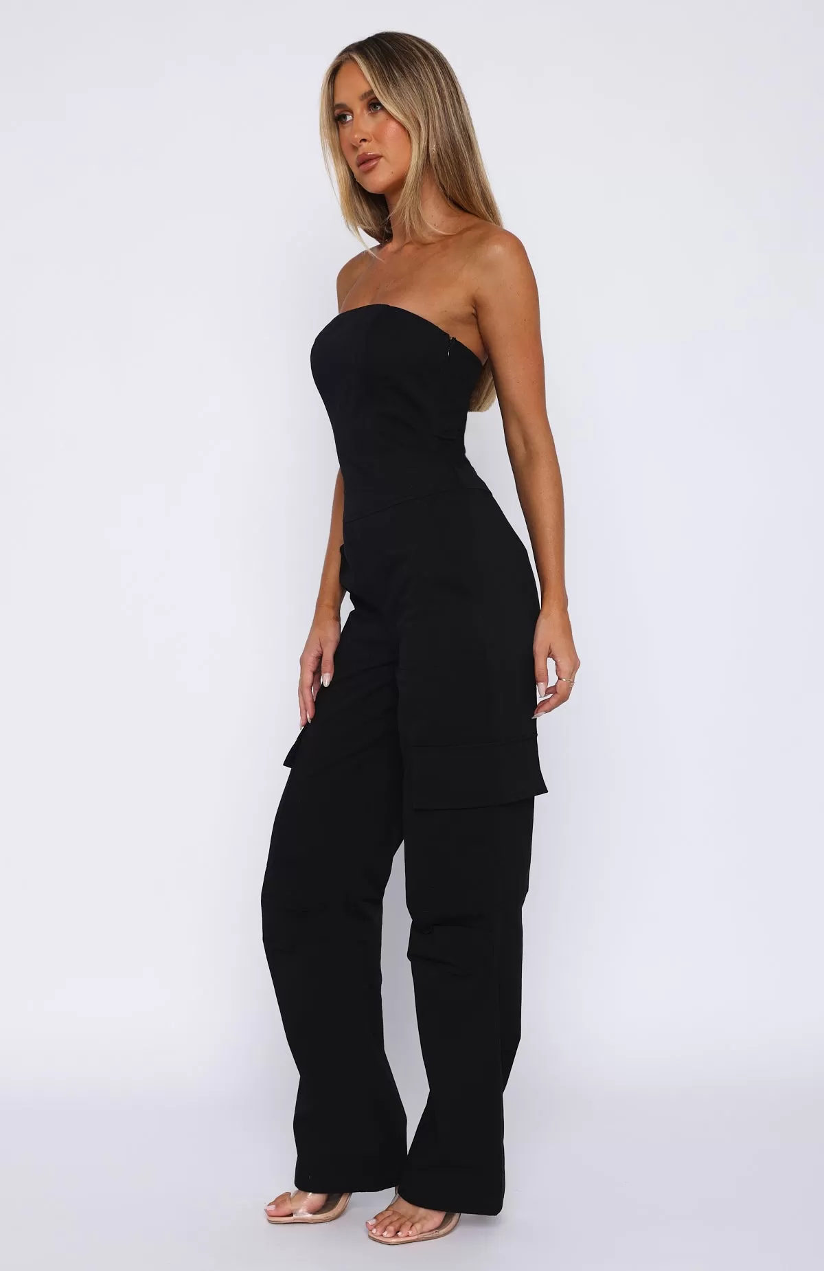 Chasing Dreams Strapless Jumpsuit Black