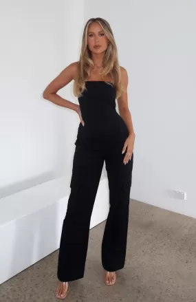 Chasing Dreams Strapless Jumpsuit Black