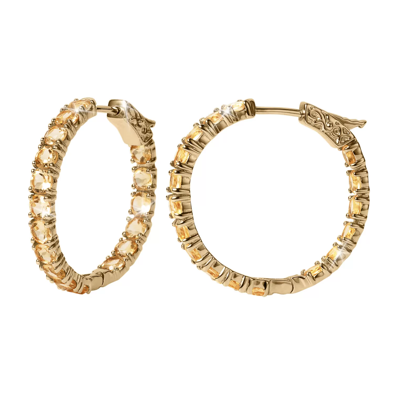 Chic Citrine Hoop Earrings