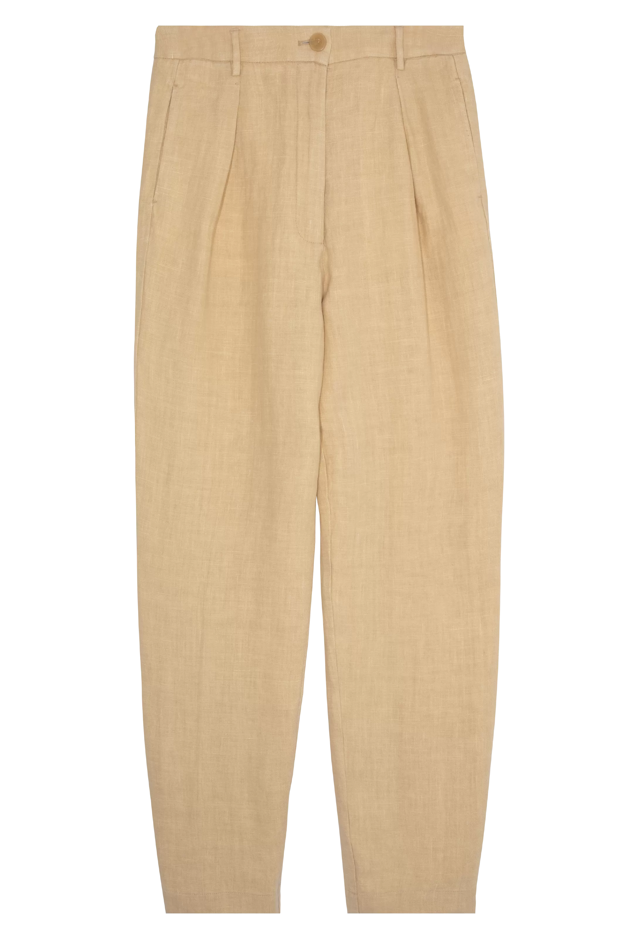 Chic Linen Canvas High Waist Pants