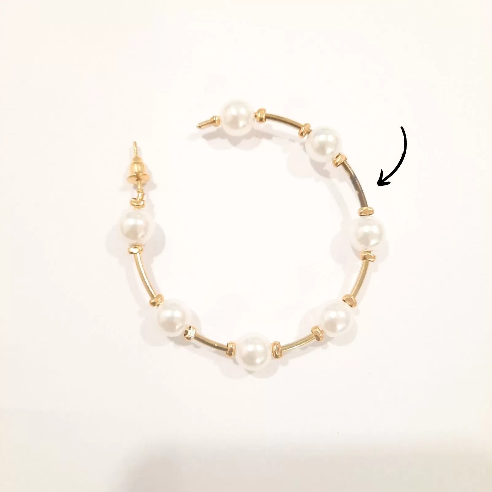 Chic Pearls Hoop Earrings - Sample