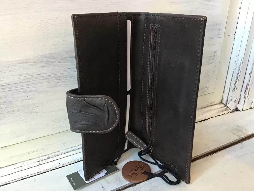 Chocolate Leather Flap Wallet