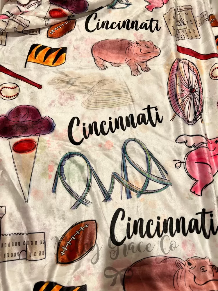 Cincinnati Exclusive Print Minky Blanket