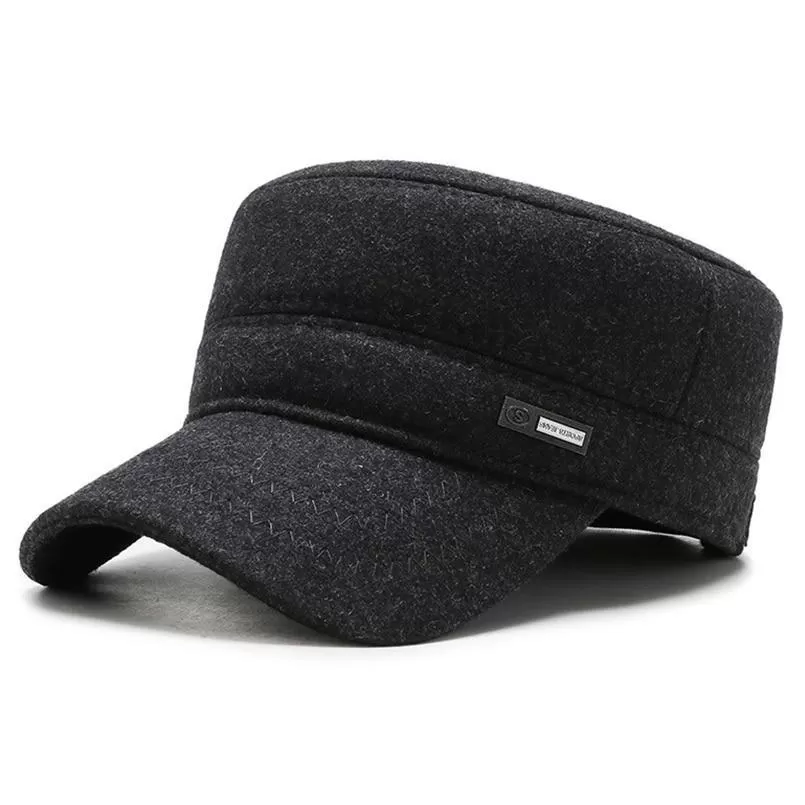 Classic Woolen Adjustable Flat Top Military Army Cap