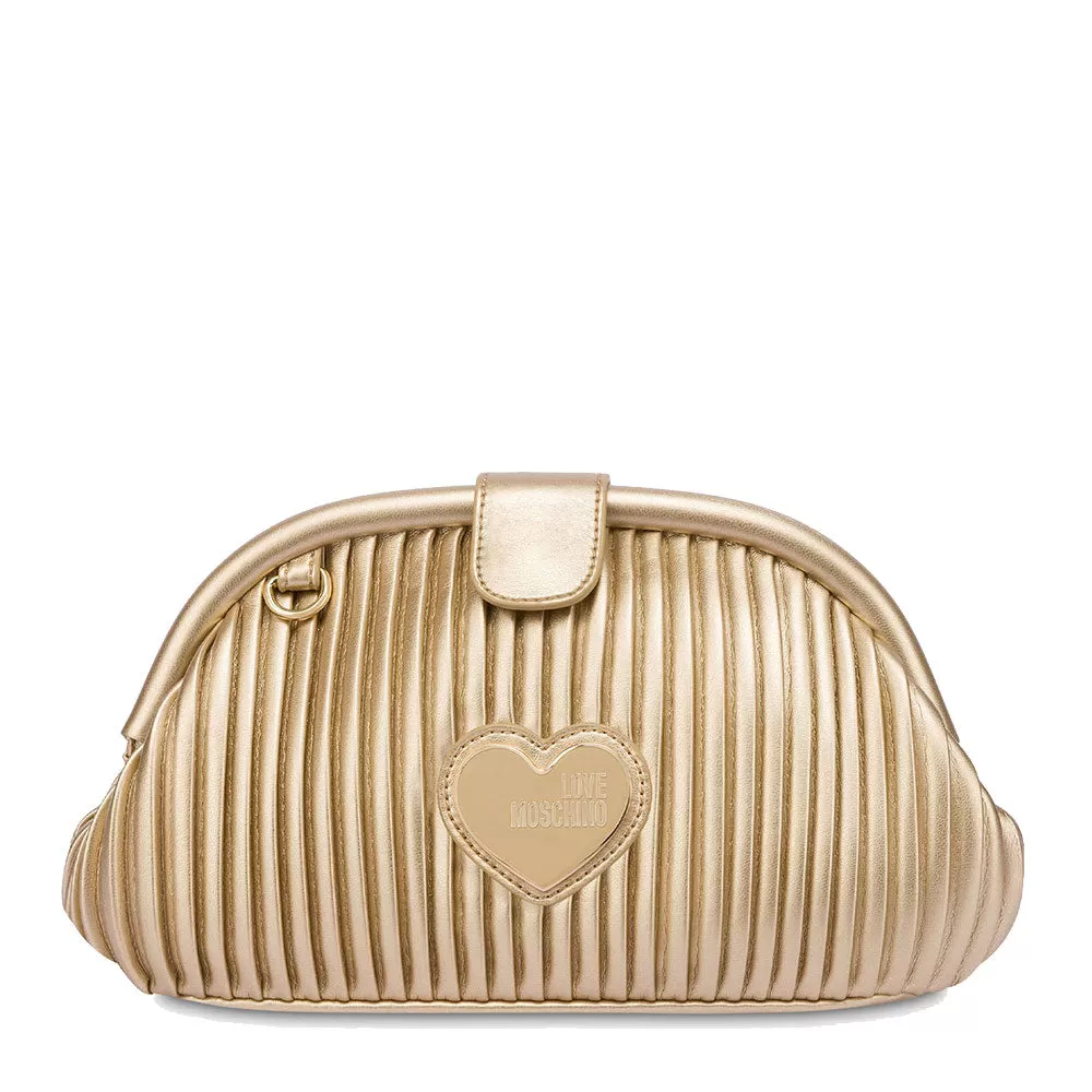 Clutch Donna con Tracolla LOVE MOSCHINO linea Pleated color Oro JC4045