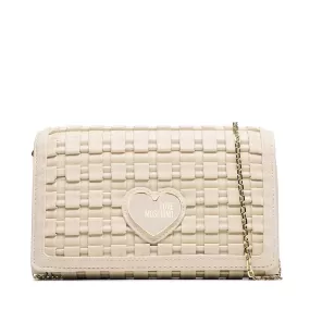 Clutch Donna con Tracolla LOVE MOSCHINO linea Smart effetto Intreccio Avorio