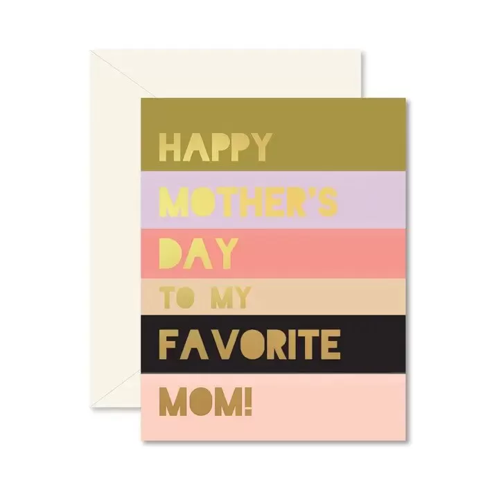 Colorblock Favorite Mom Mother's Day Greeting Card