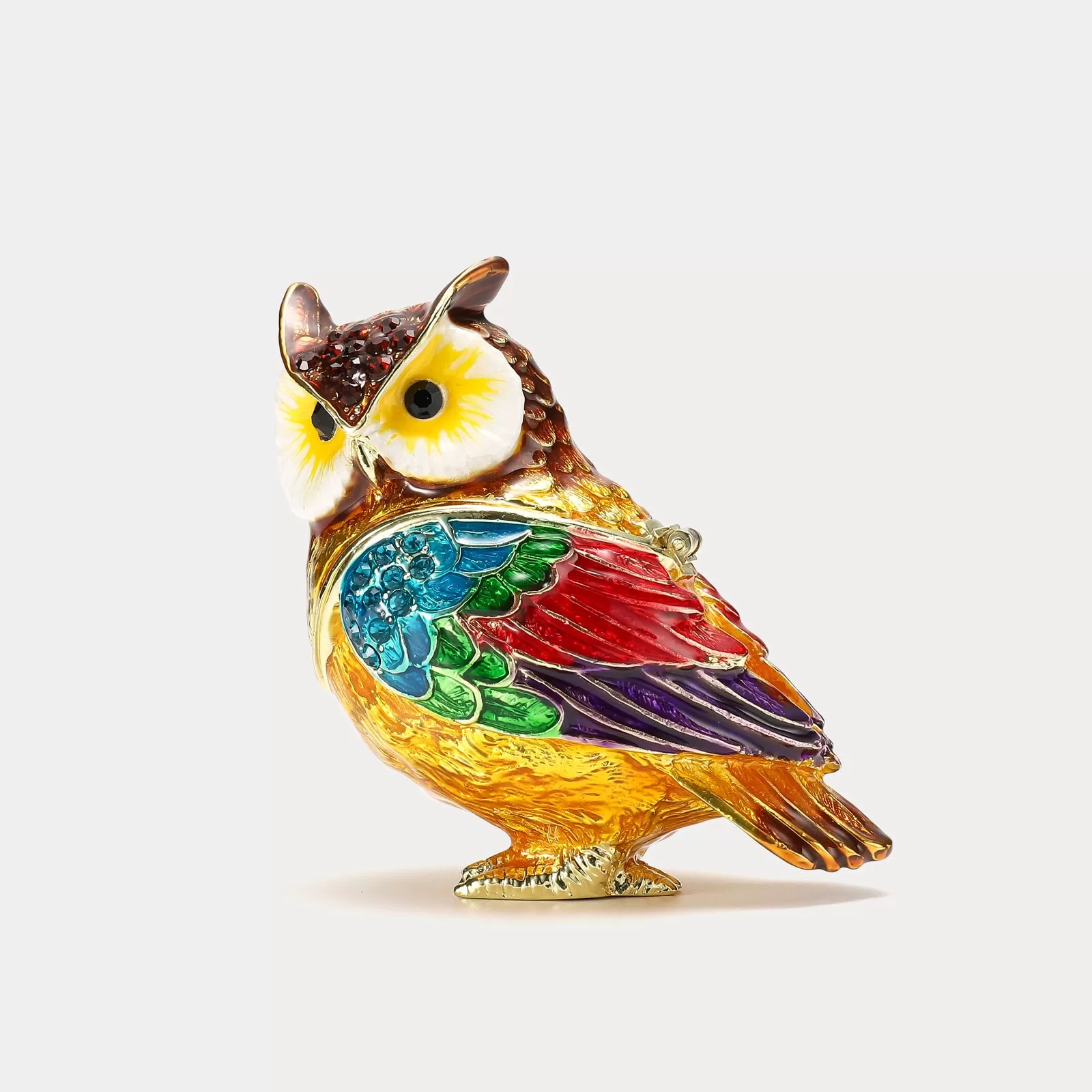 Colorful Owl Jeweled Trinket Box