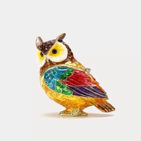 Colorful Owl Jeweled Trinket Box