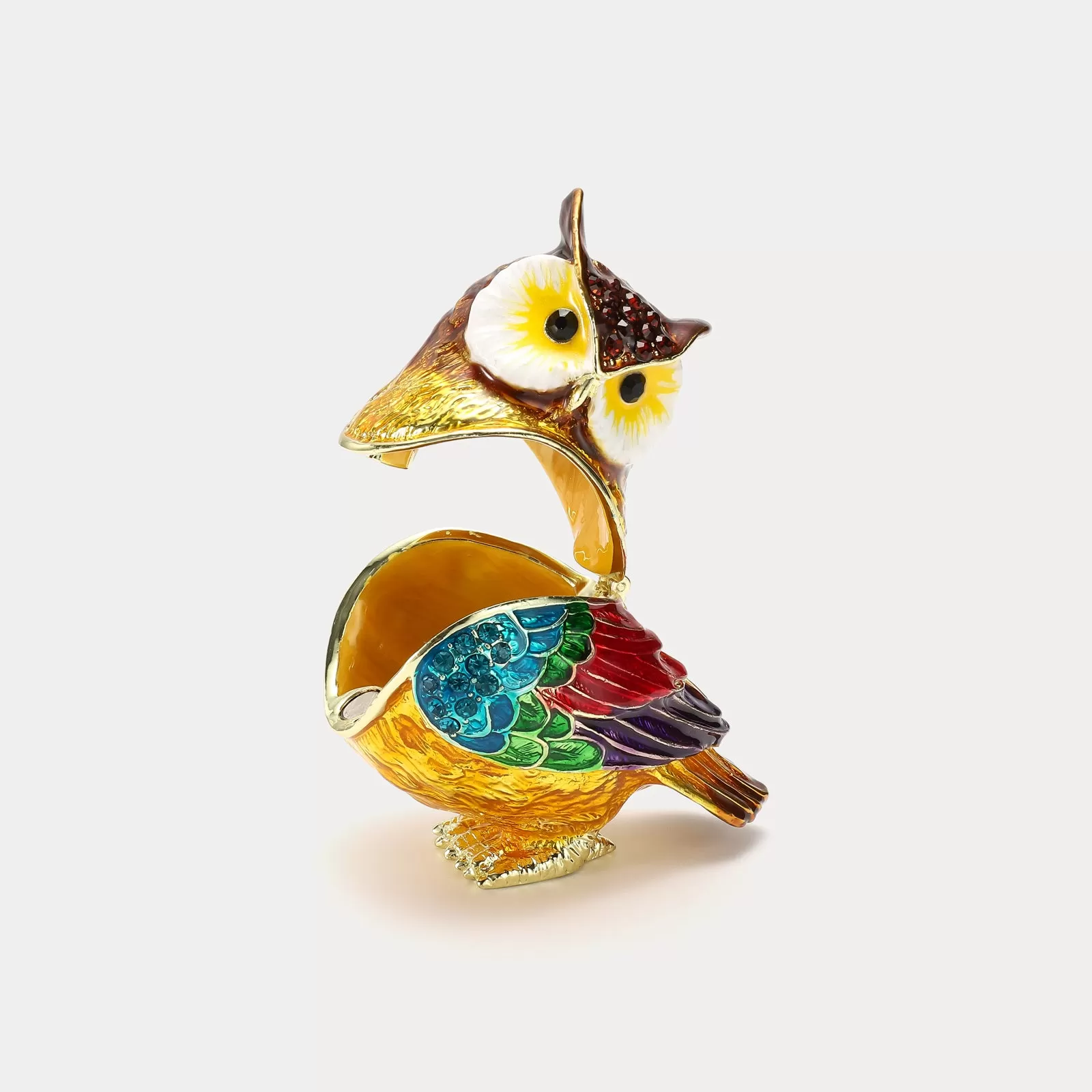 Colorful Owl Jeweled Trinket Box