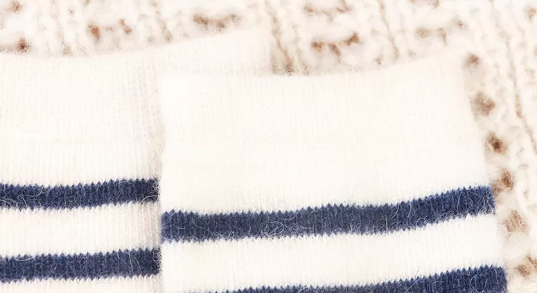 Cozy and Warm | Wool Socks | White Stripes