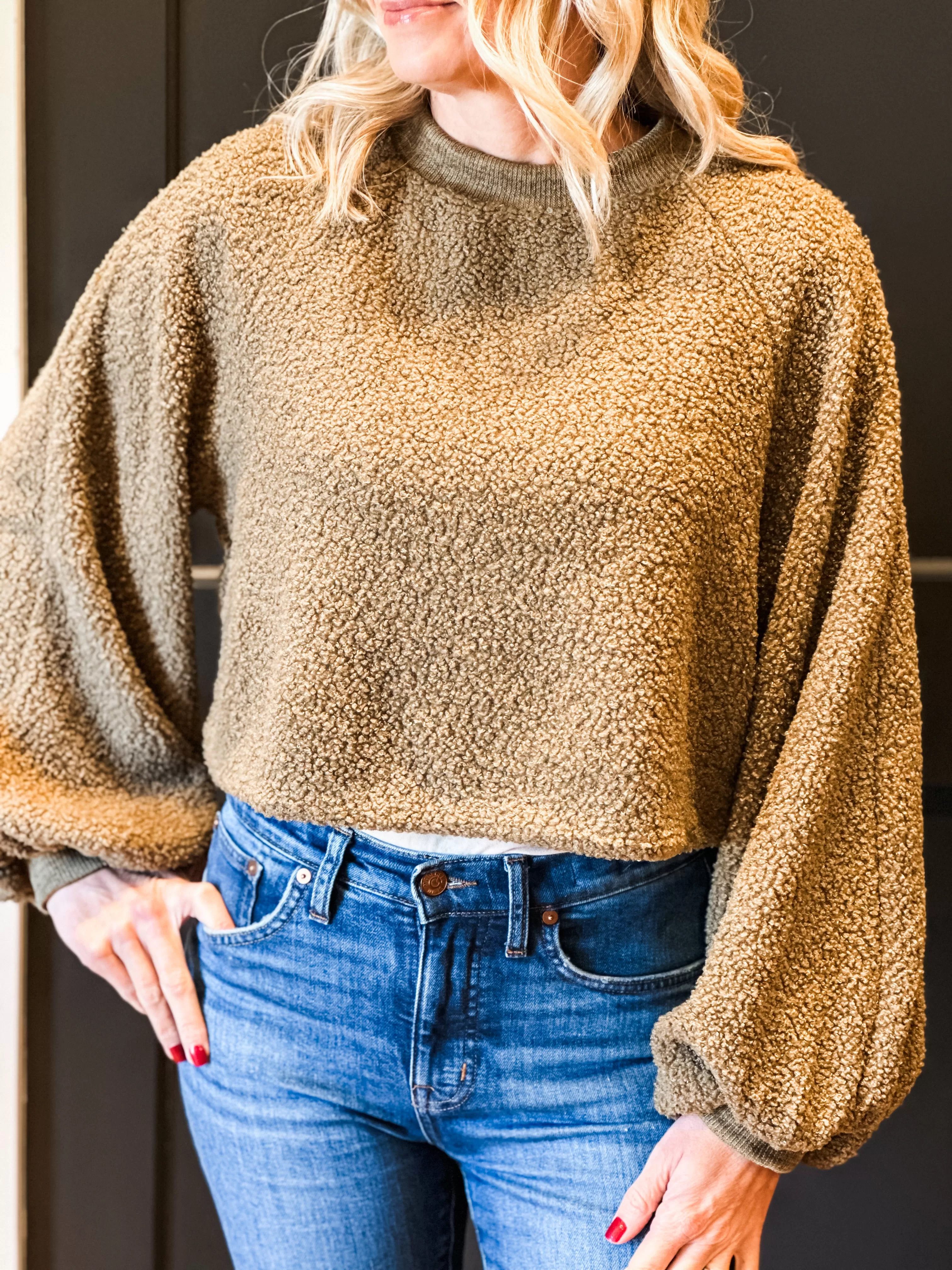 Cozy Chic Cropped Fur Pullover