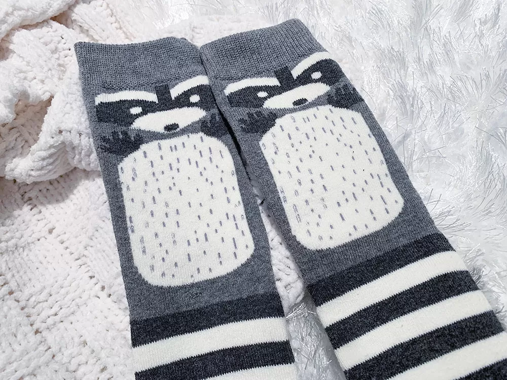 Cozy Cotton Socks - Raccoons