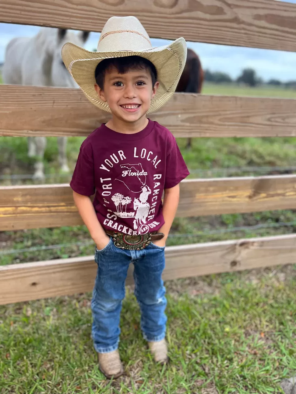 Cracker & Cur Toddler/Youth Local Rancher- Maroon