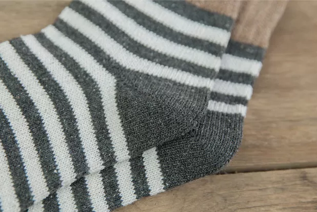 Crew Socks | Cotton | Grey Stripes