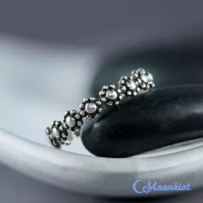 Cute Silver Daisy Chain Flower Ring for Her | Moonkist Designs