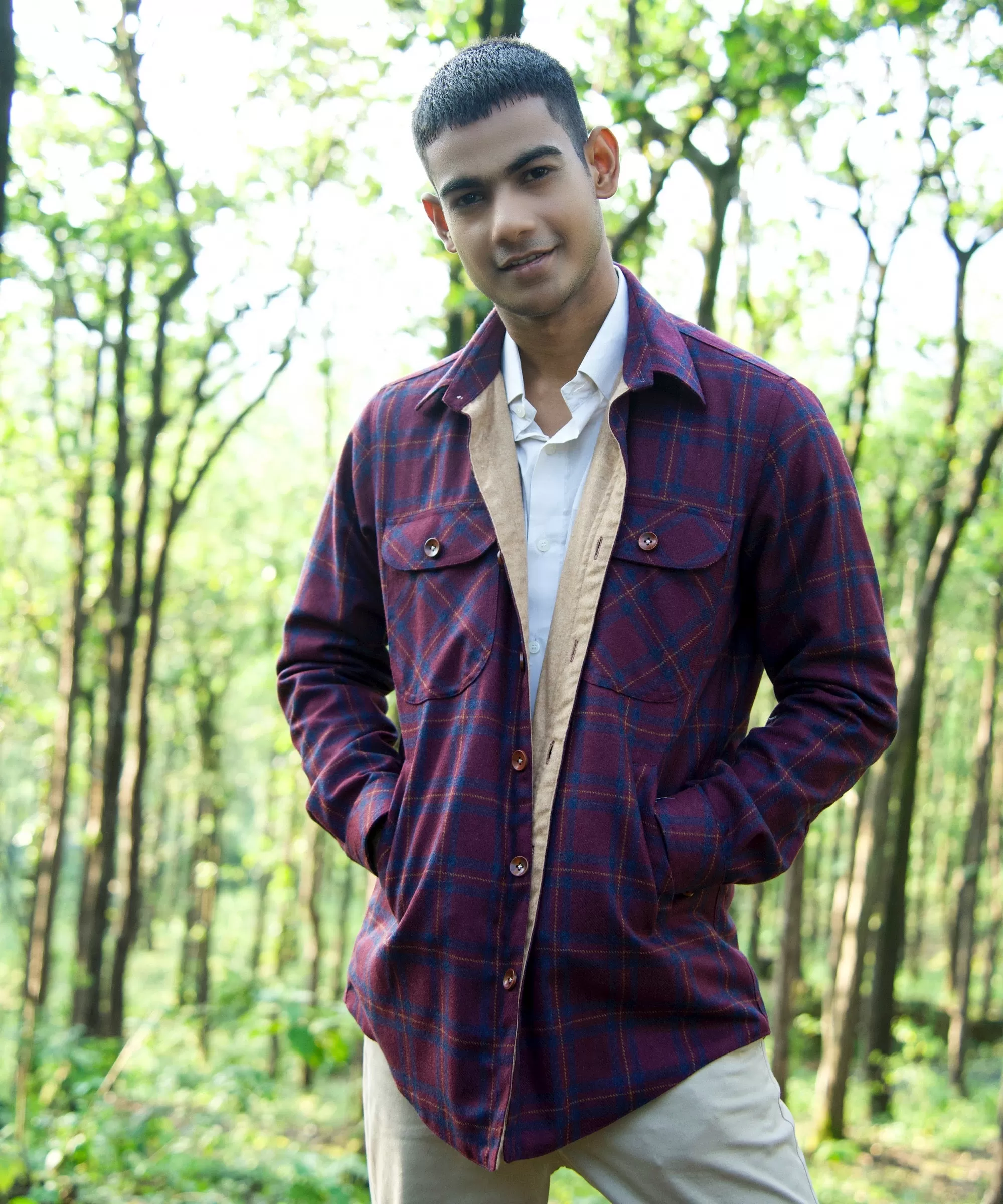 Deep Maroon Woollen Overshirt