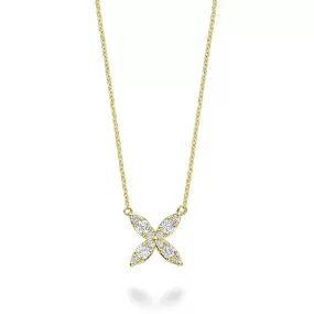 Diamond Cluster Flower Necklace