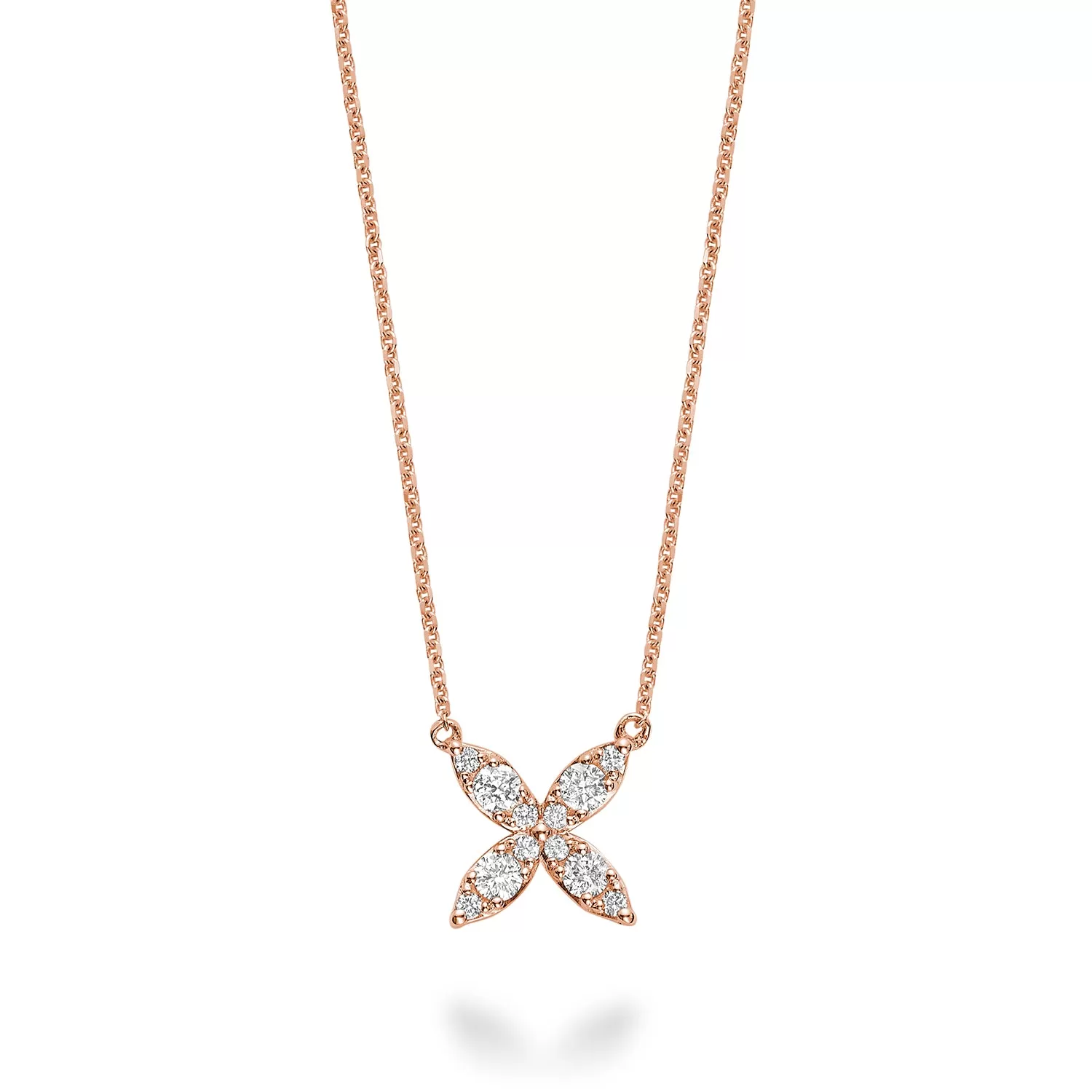 Diamond Cluster Flower Necklace