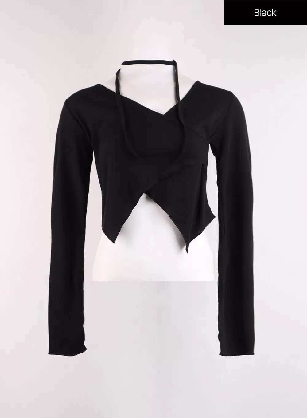 Drawstring Wrap Crop Long Sleeve OJ429