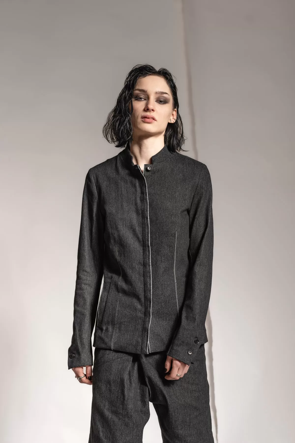 eigensinnig wien | Sontag | Ausgefallene Designer Jeansjacke für Damen in Grau