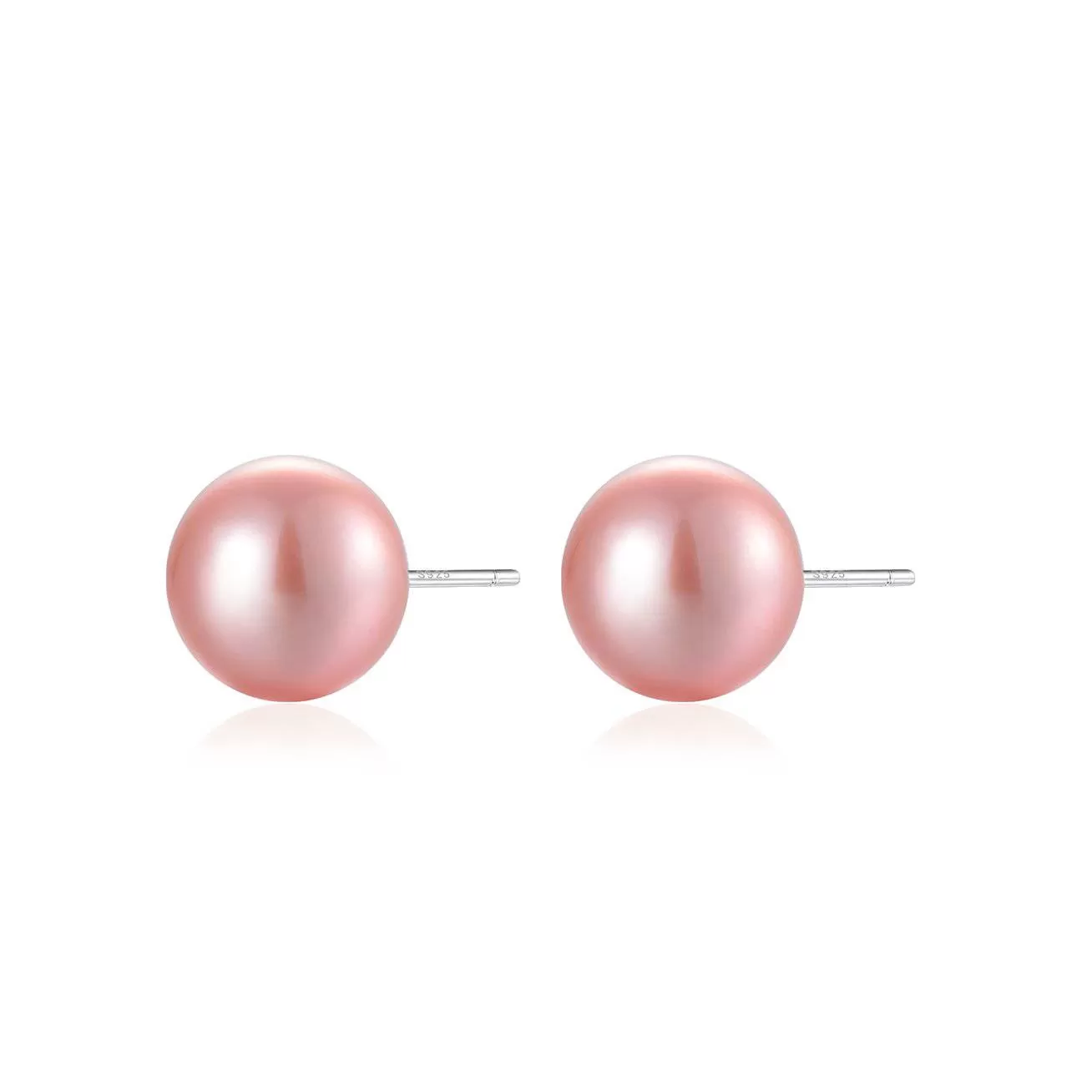 Elegant 18K Gold? Top Grade Edison Pink Pearl Stud Earrings KE00018