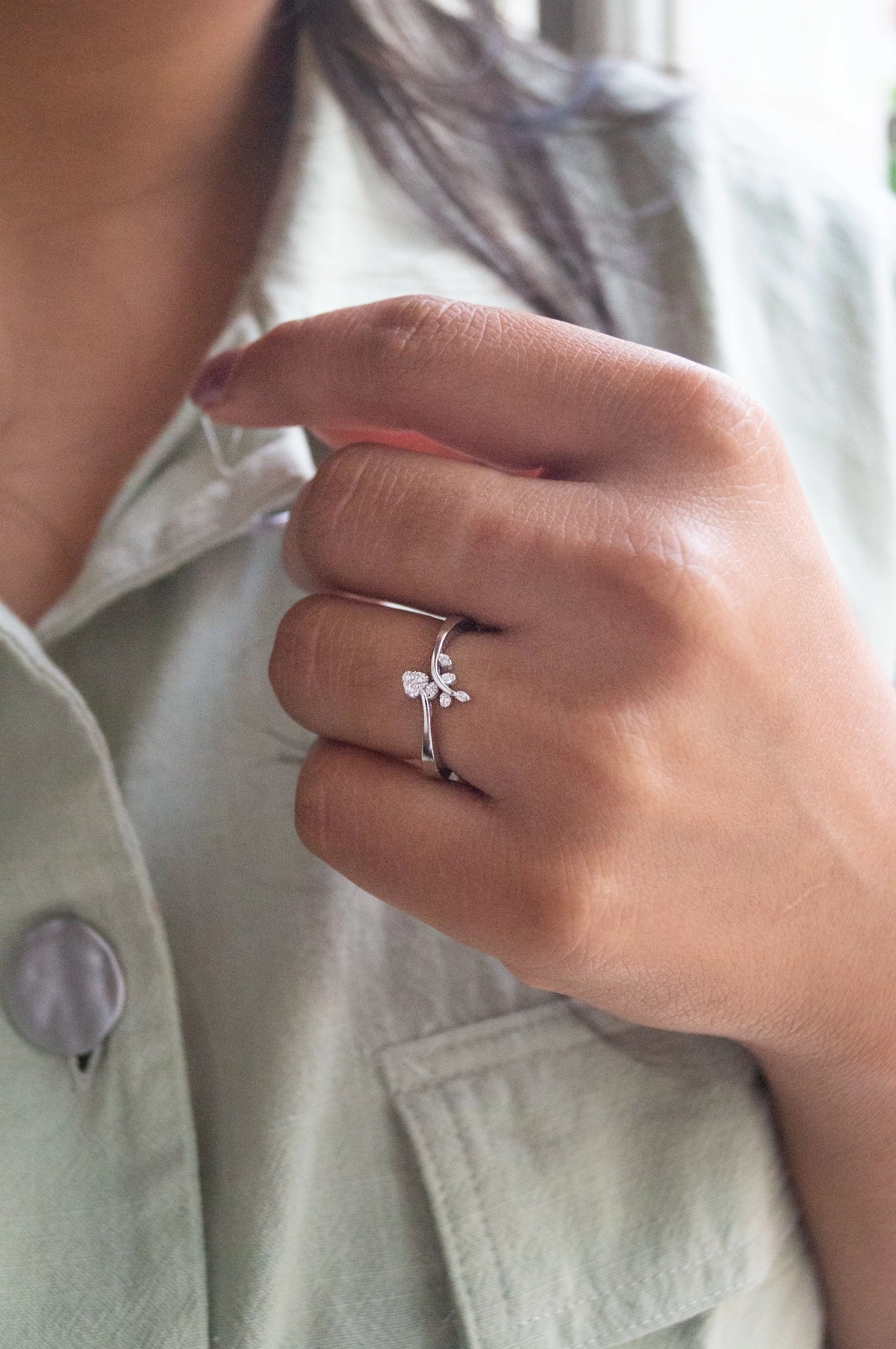 Elegant Fern Sterling Silver Ring