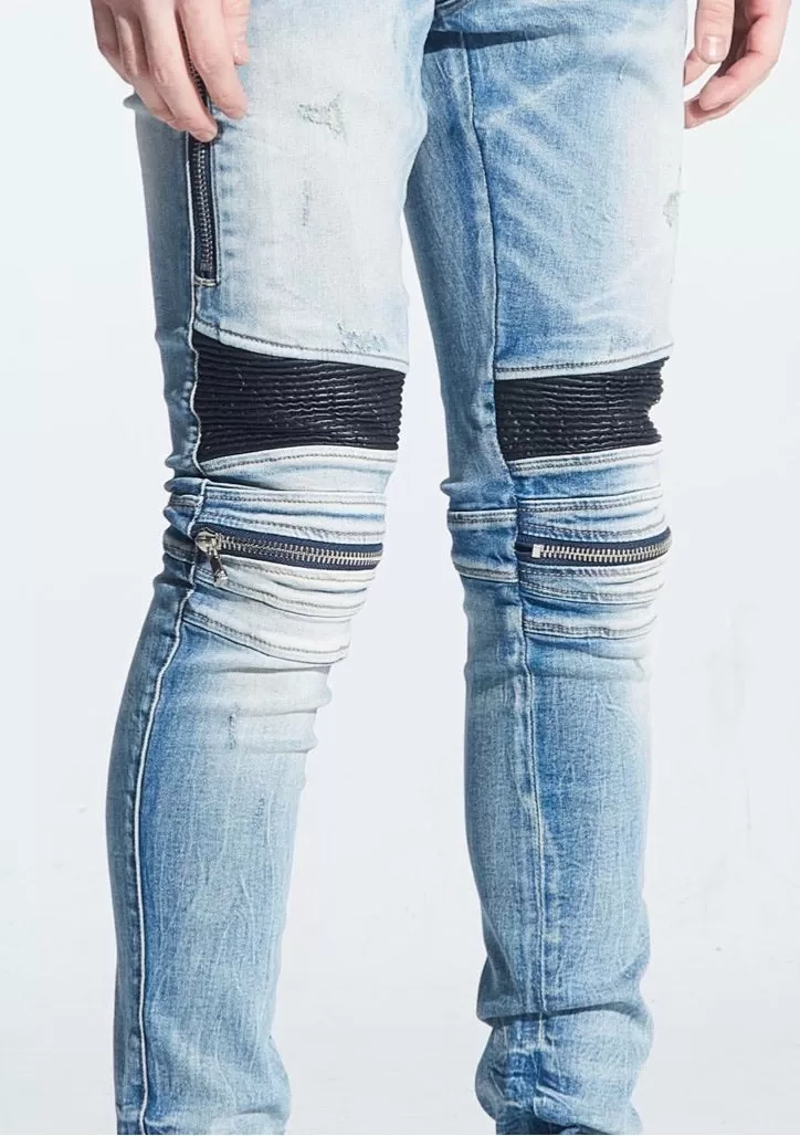 Embellish NYC Sunny Light Biker Denim