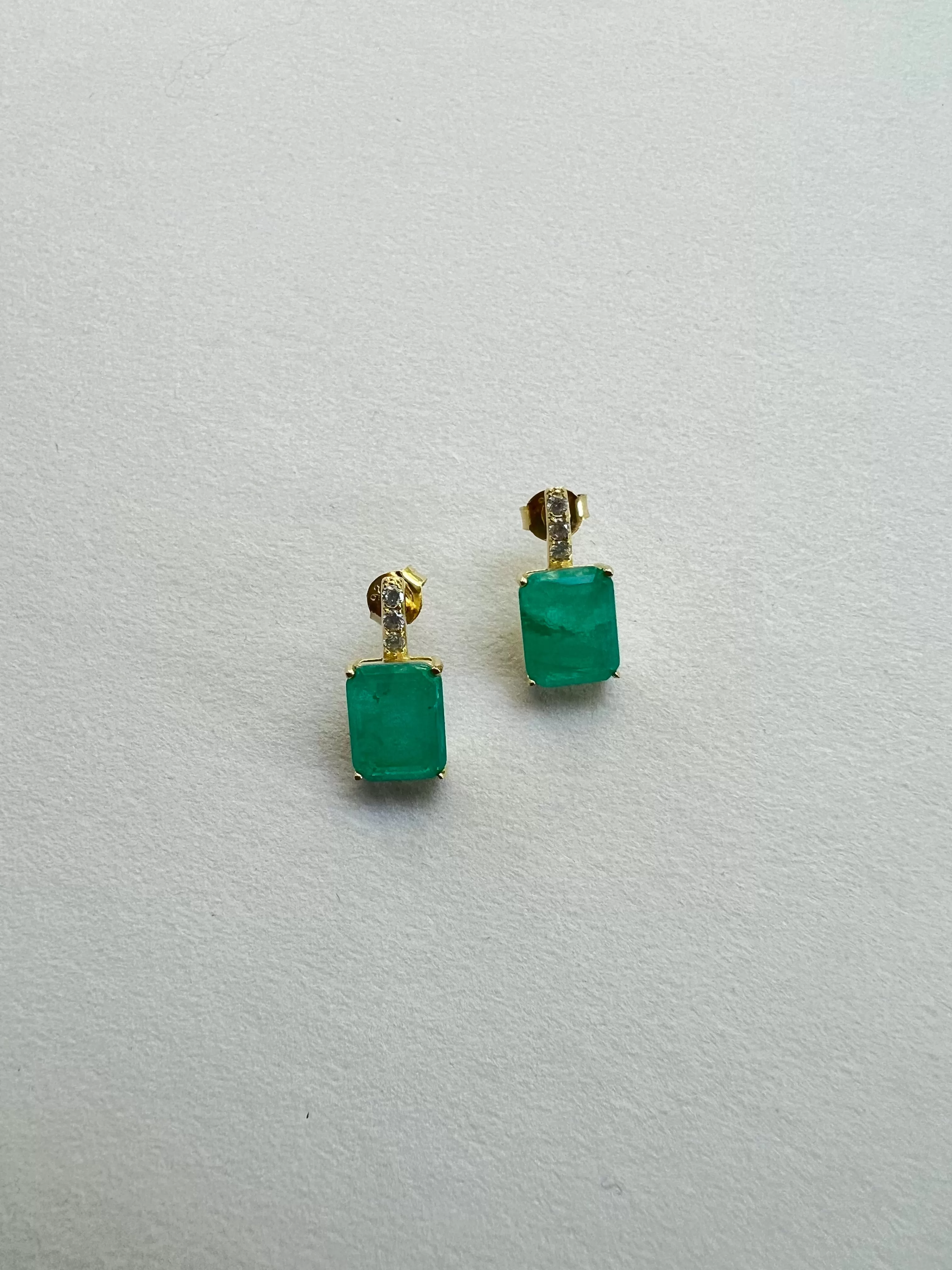 Emerald Cut Crystal Earrings | Rochelle