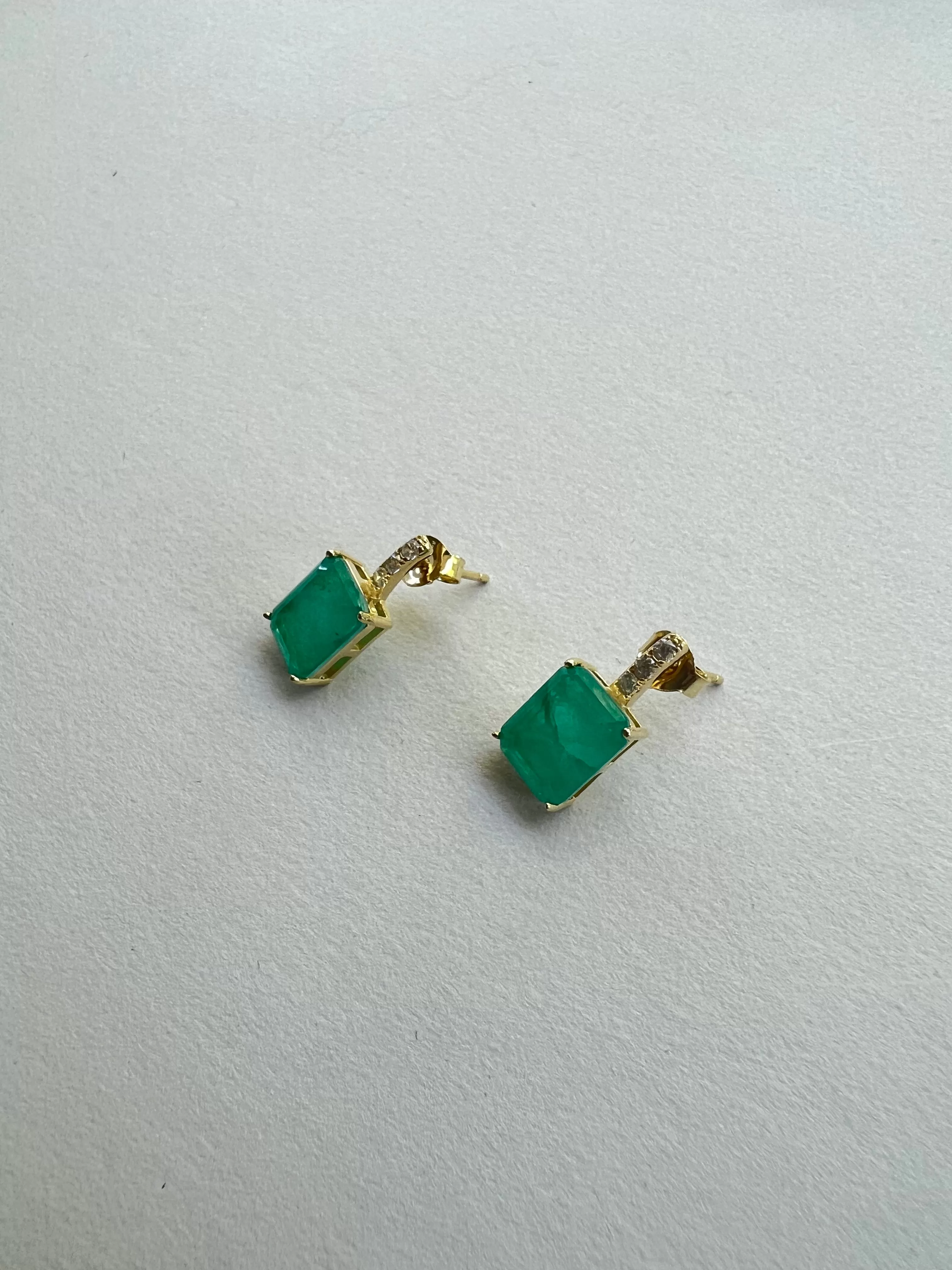 Emerald Cut Crystal Earrings | Rochelle