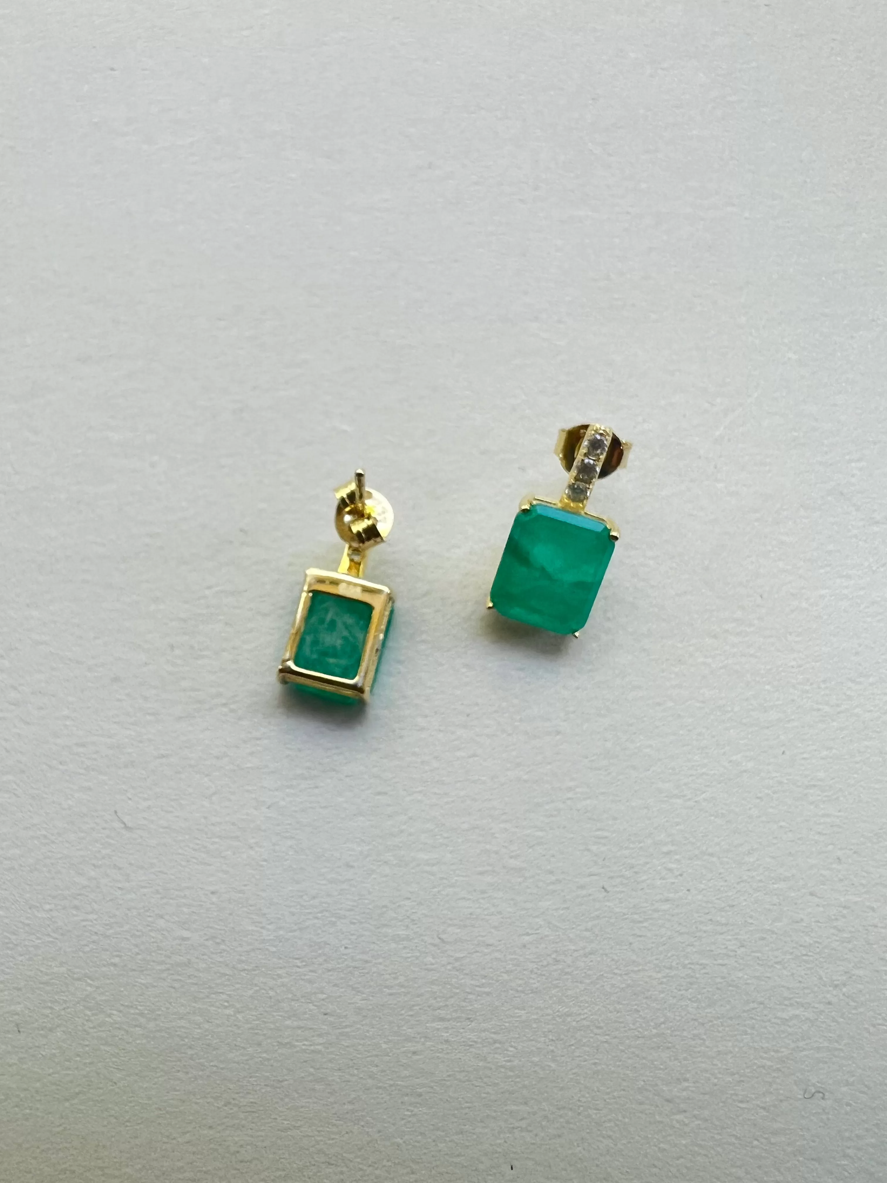 Emerald Cut Crystal Earrings | Rochelle