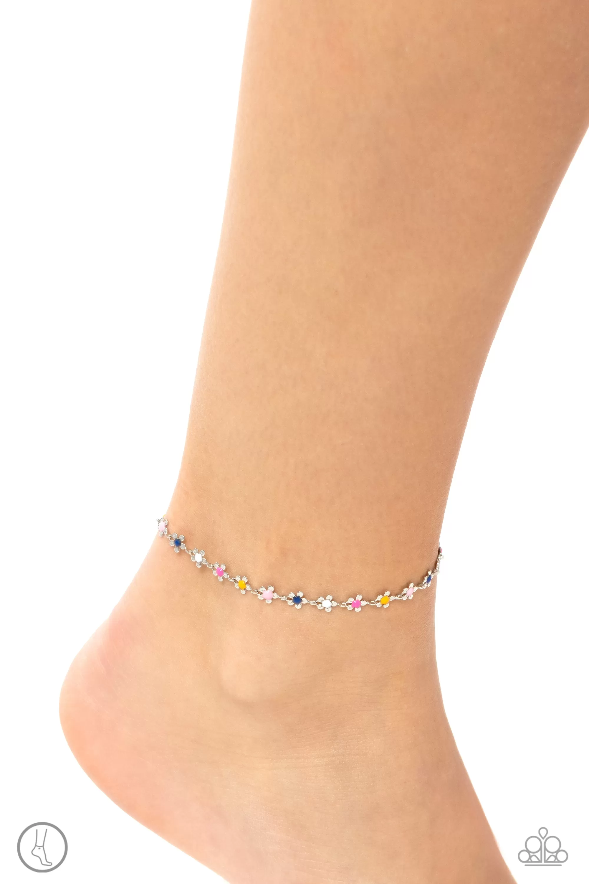 Familiar Florals Multi Flower Anklet - Paparazzi Accessories