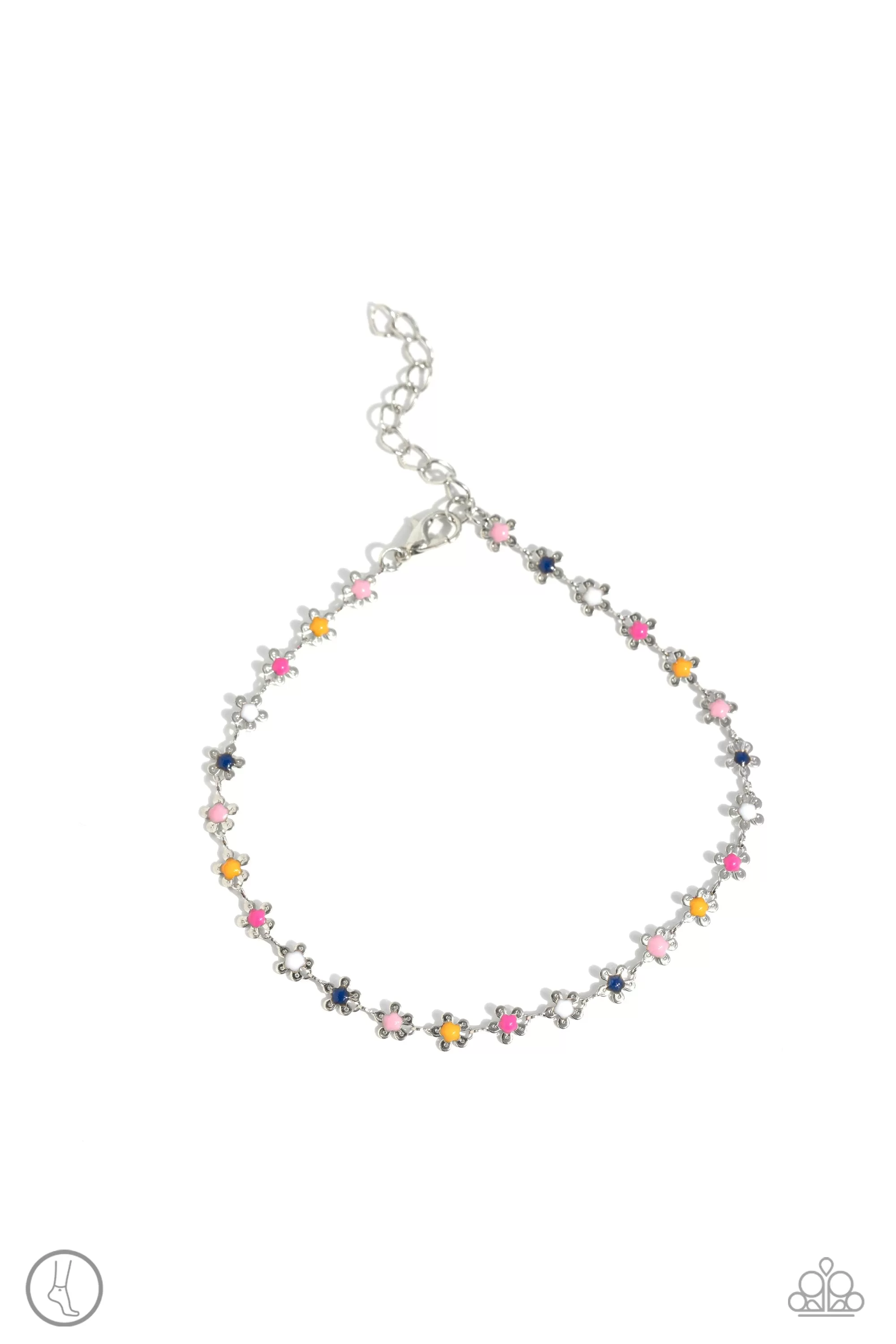 Familiar Florals Multi Flower Anklet - Paparazzi Accessories