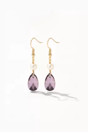 Fiora Crystal with Pearl Earrings