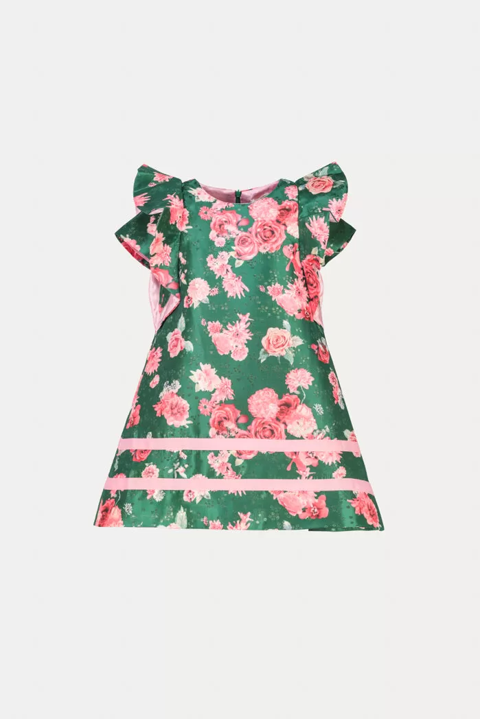 Floral Ruffle Sleeve Dress