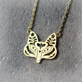 Flower Fox Necklace