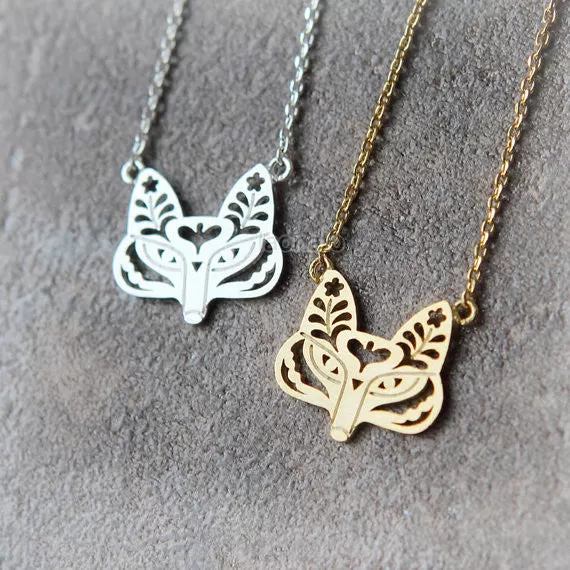 Flower Fox Necklace