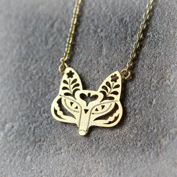 Flower Fox Necklace