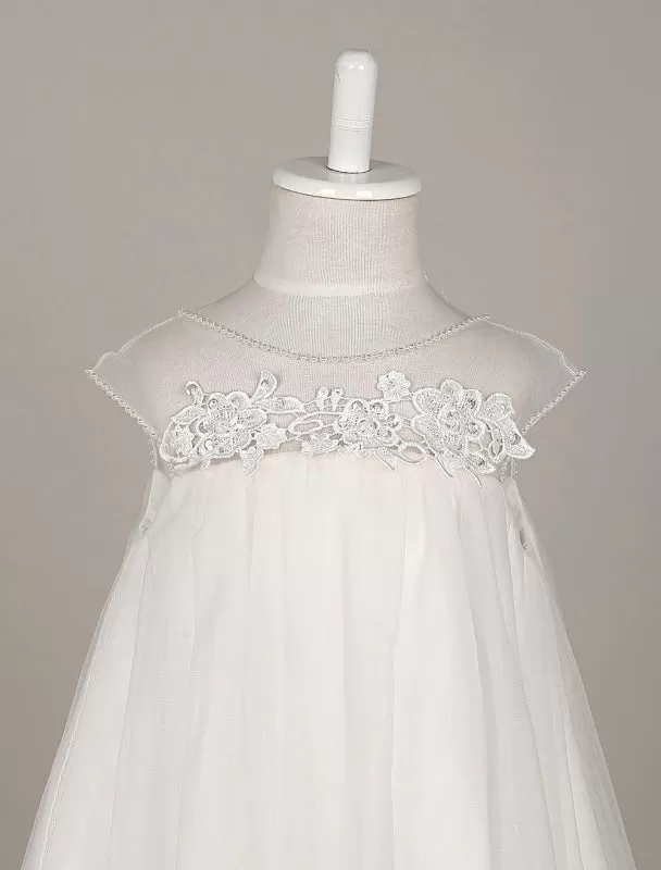 Flower Girl Dresses Tulle Lace Illusion A Line Toddler'S Dinner Swing Dress