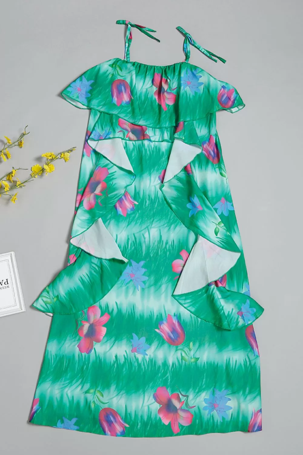 Frauen Blumen Rüschen Kleid Mutter Tochter Bademode Cover Up