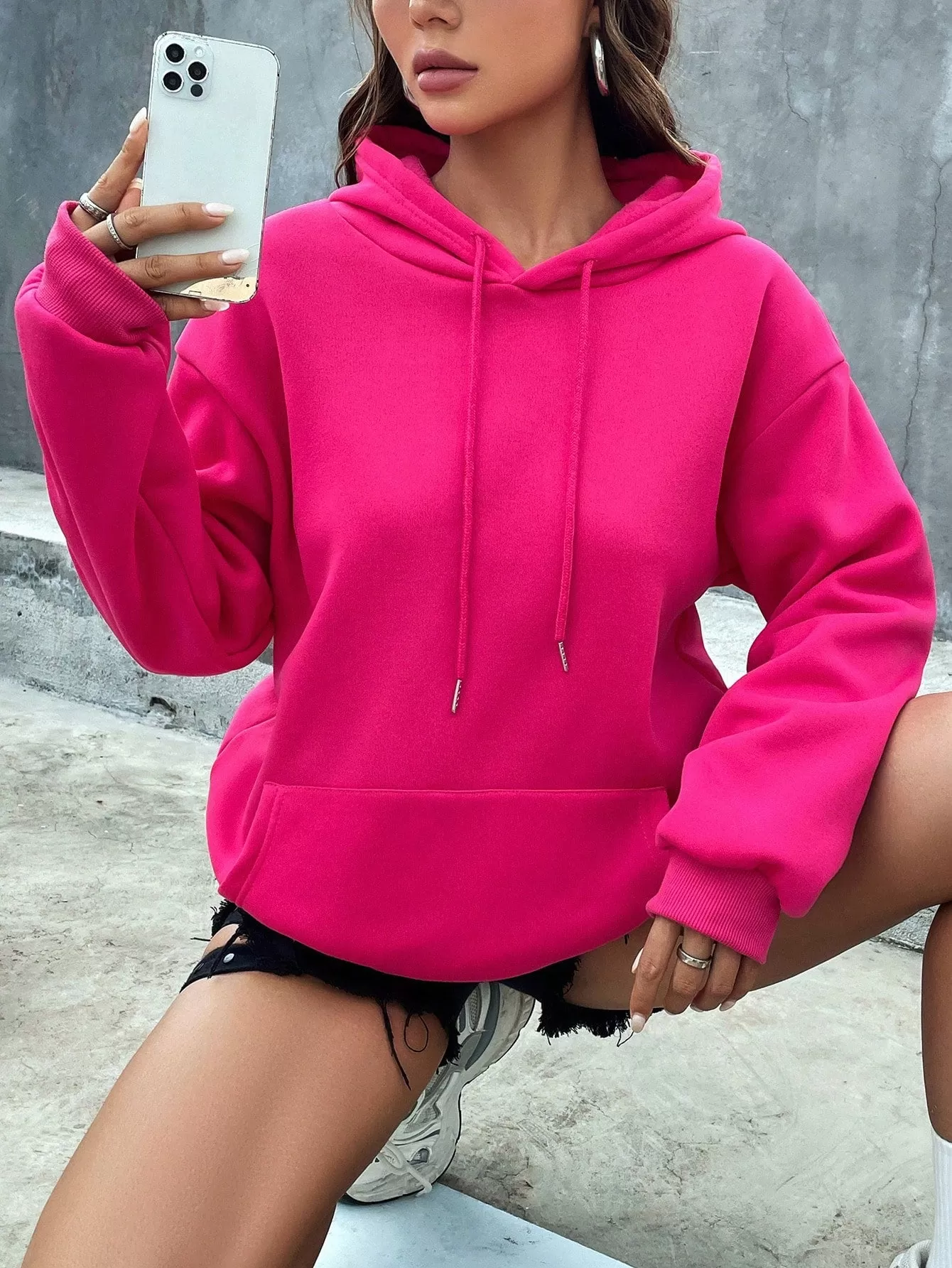 Front Pocket Drawstring Hoodie