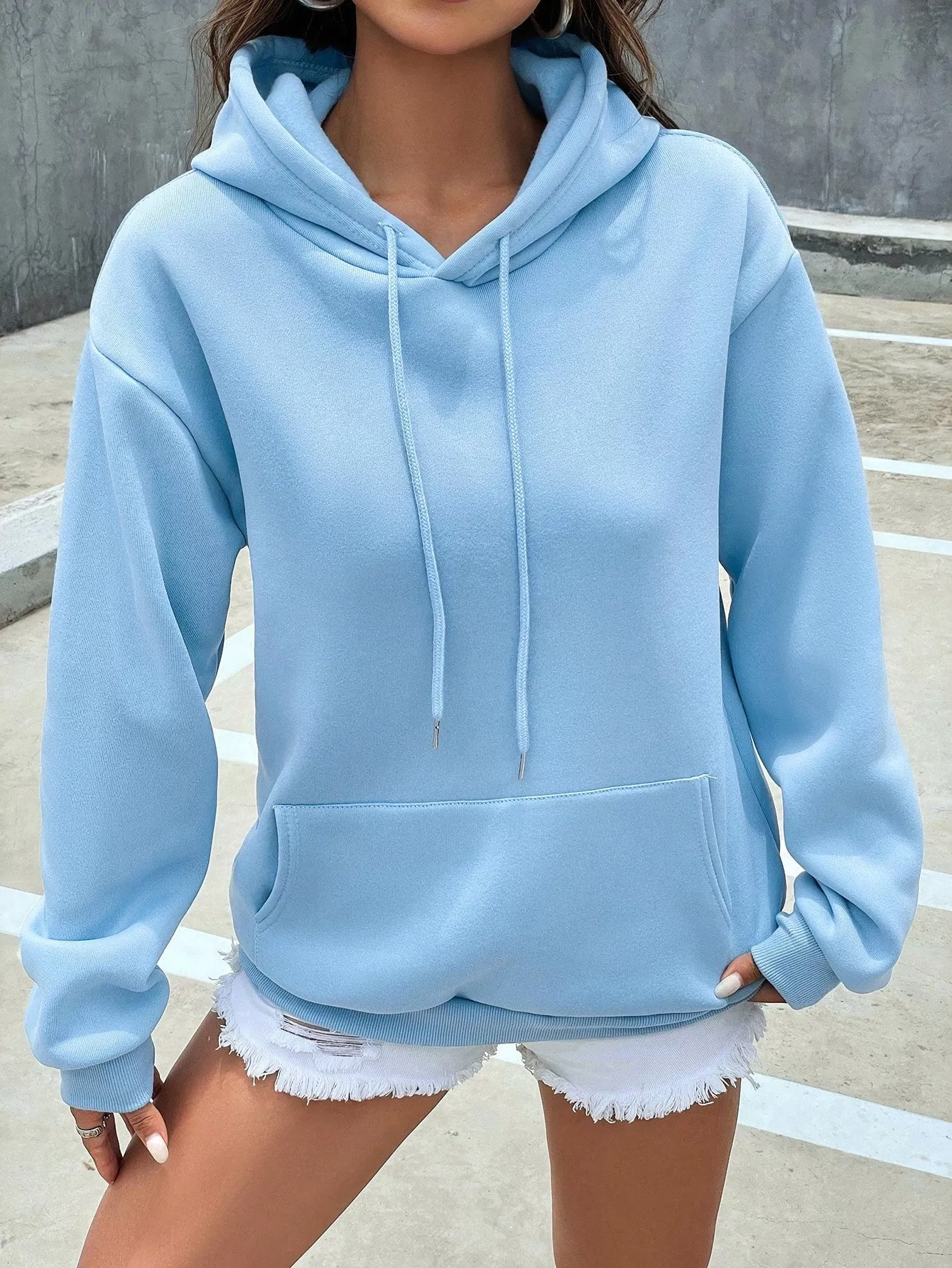 Front Pocket Drawstring Hoodie