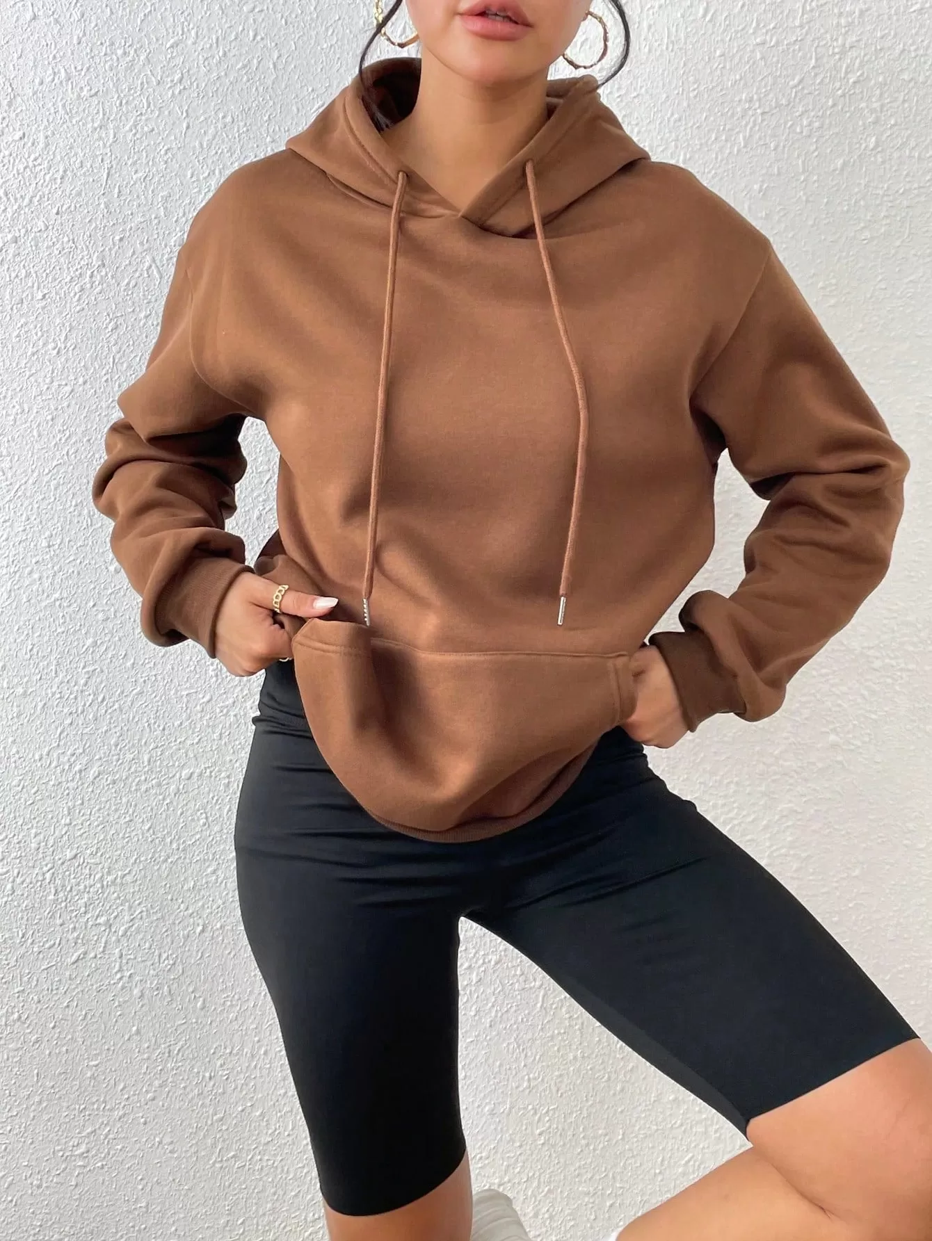 Front Pocket Drawstring Hoodie