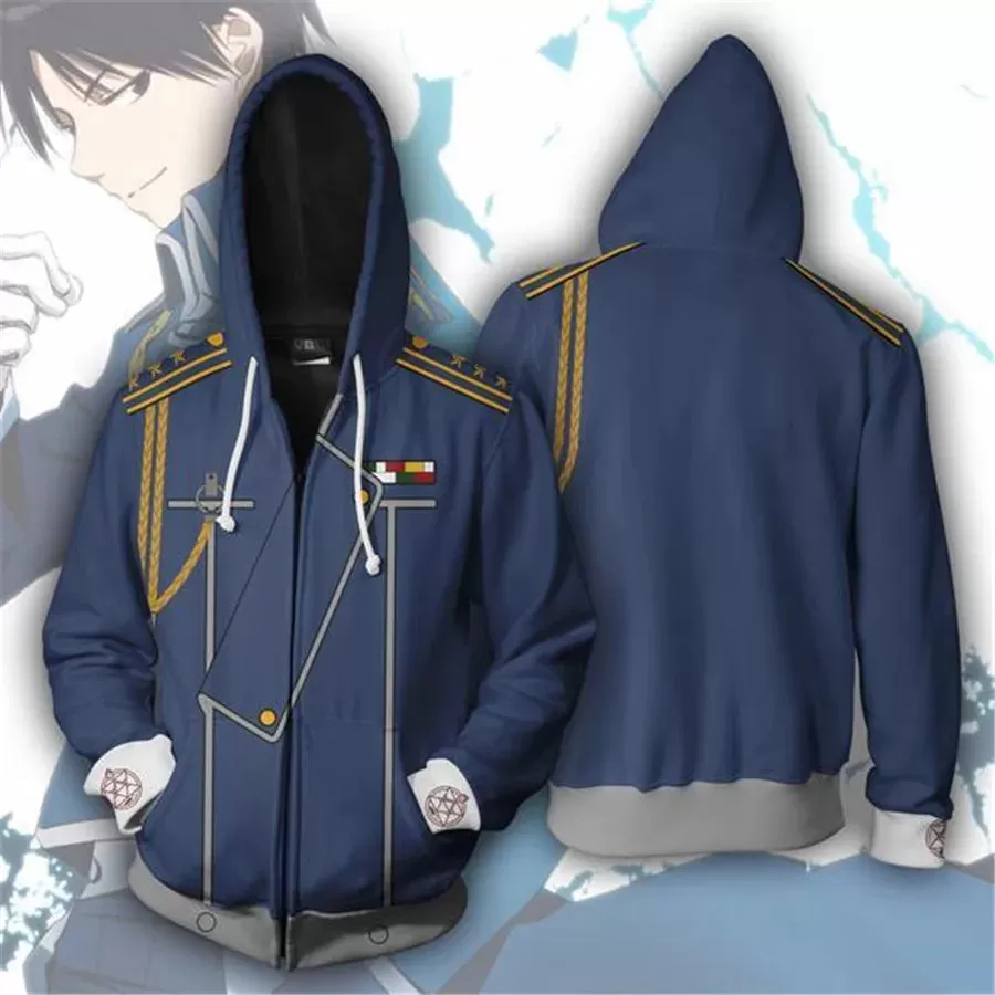 Fullmetal Alchemist Edward Elric Autumn Zipper Jacket Anime Cosplay Hoodie Coat