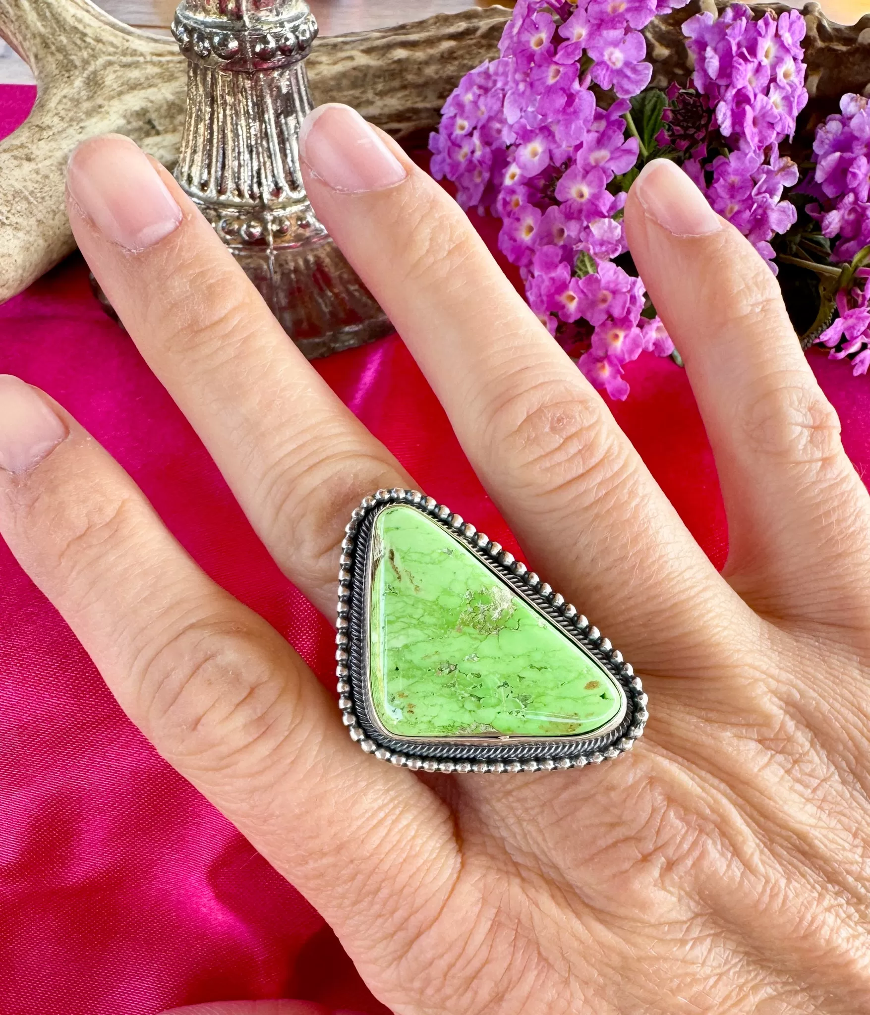 Gallup Authentic Green Gaspeite Ring